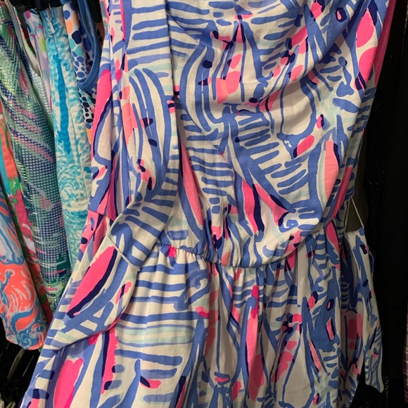 Lilly Pulitzer Ritz Romper Blue Haven Pop Up Red Right Return Size XXS - Picture 10 of 13